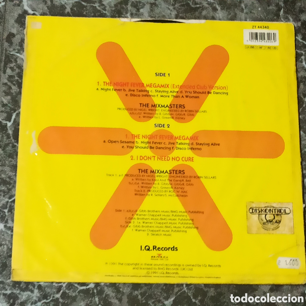 Discos de vinilo: The Mixmasters - Night Fever Megamix (12&rdquo;) - Foto 2
