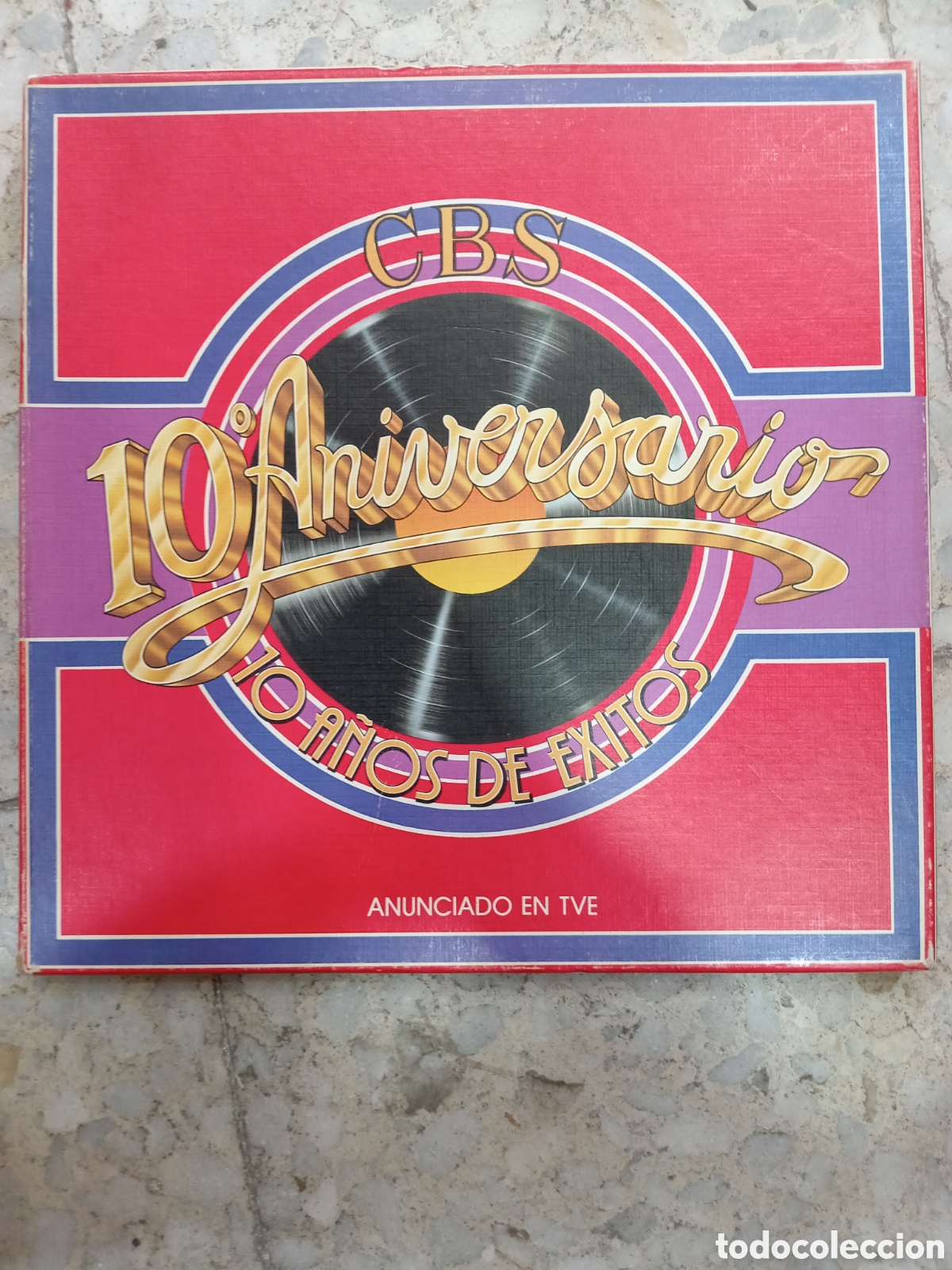 Disques de vinyle: CBS 10 ANIVERSARIO 10 A&Ntilde;OS DE EXITOS CAJA 3 LP 1979