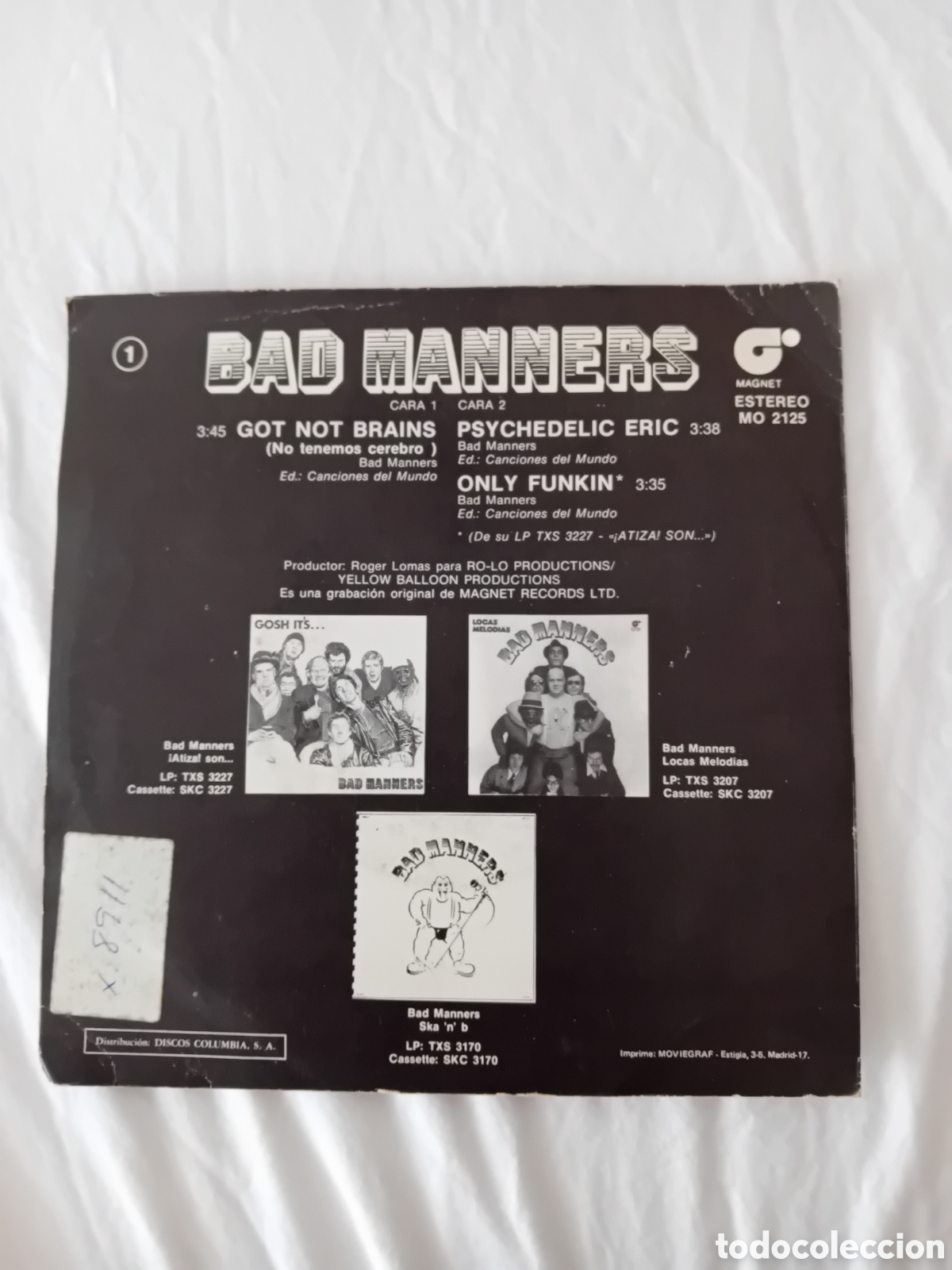 Discos de vinilo: BAD MANNERS. GOT NO BRAINS - Foto 2