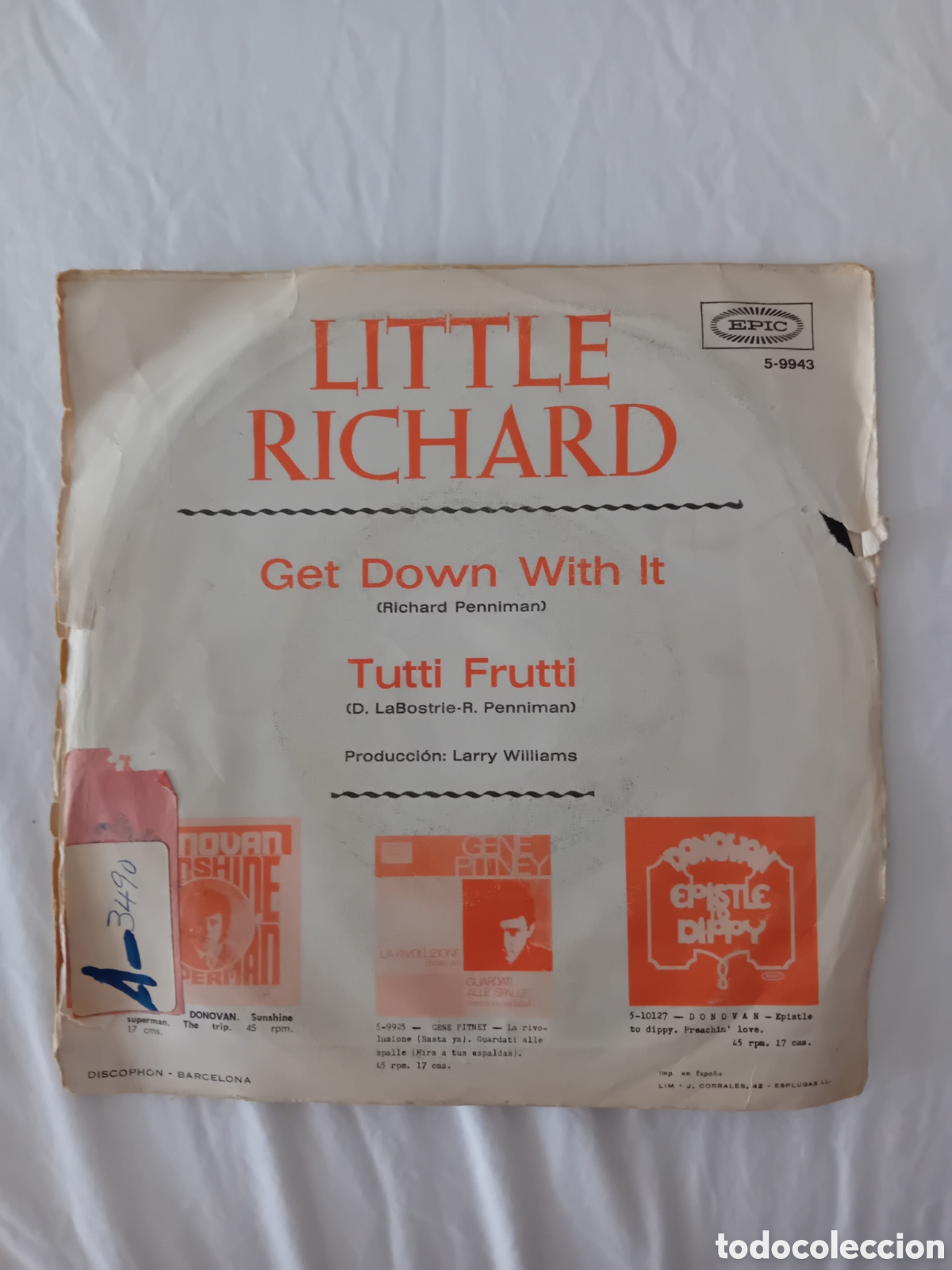 Discos de vinilo: LITTLE RICHARD. GET DOWN WITH IT. TUTTI FRUTTI - Foto 2