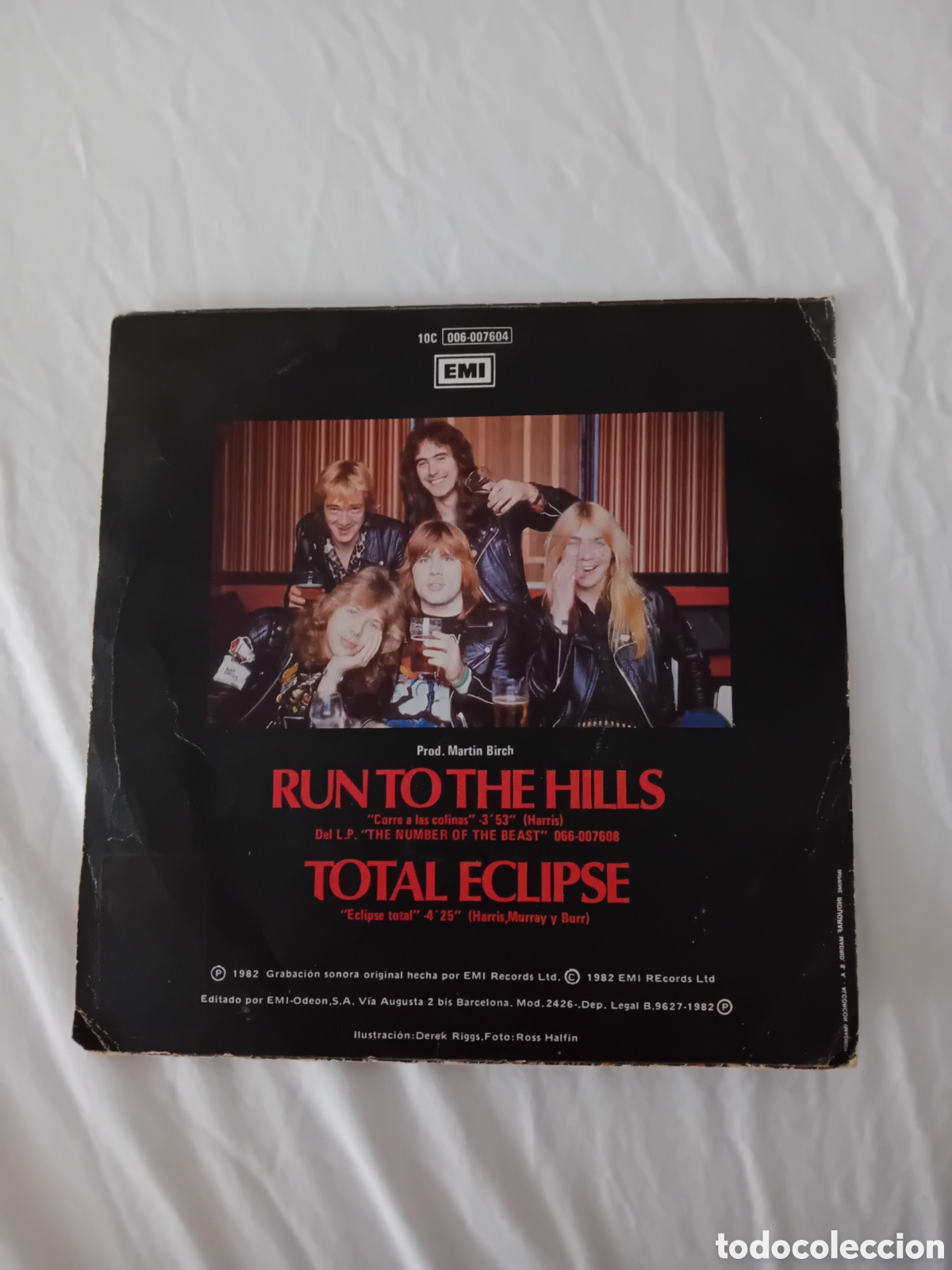 Discos de vinilo: IRON MAIDEN. RUN TO THE HILLS. TOTAL ECLIPSE - Foto 2