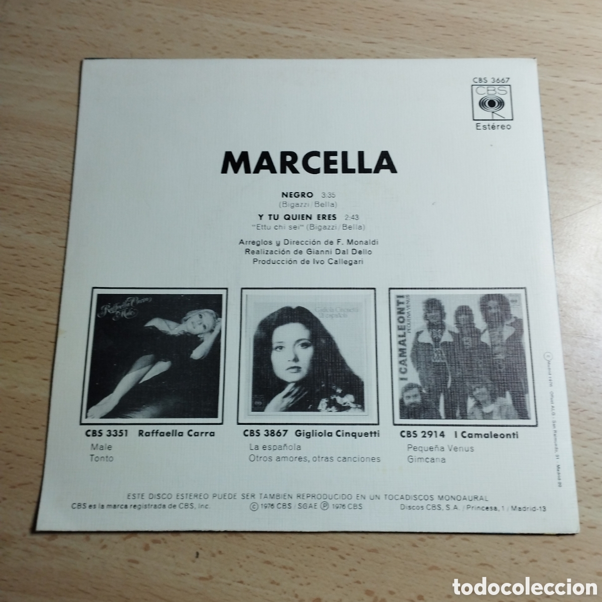 Discos de vinilo: Single 7&rdquo; Marcella 1976 Negro + Y t&uacute; quien eres? Nuevo. - Foto 2