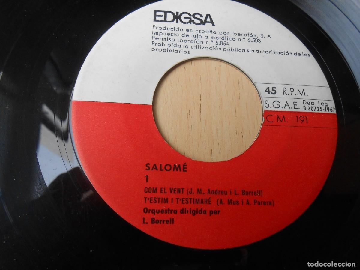 Discos de vinilo: SALOME, EP, COM EL VENT + 3, A&Ntilde;O 1967, EDIGSA CM 191 - Foto 3