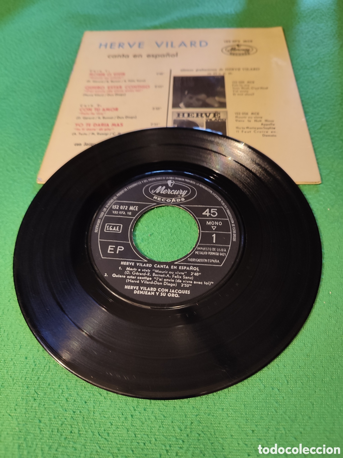 Discos de vinilo: Herve Vilard - Morir o vivir + ,3 - Foto 2