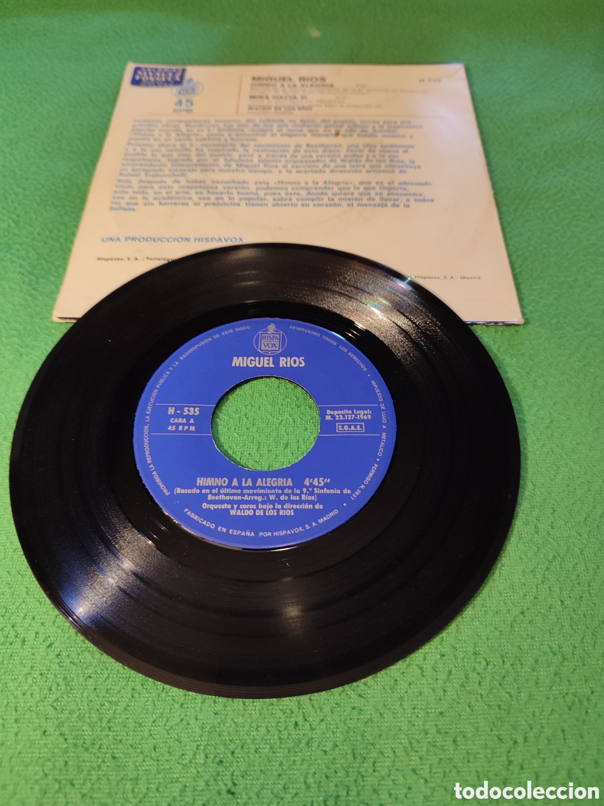 Discos de vinilo: Miguel R&iacute;os - Himno de la alegr&iacute;a - Foto 2