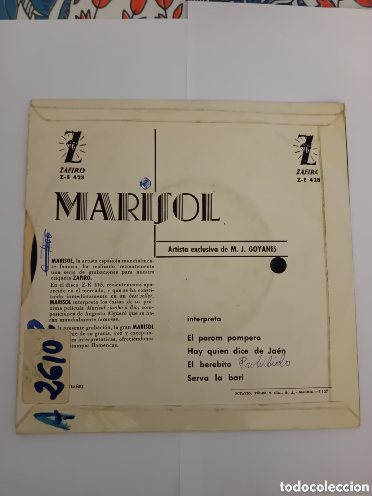 Discos de vinilo: MARISOL. EL POROM POMPERO - Foto 2