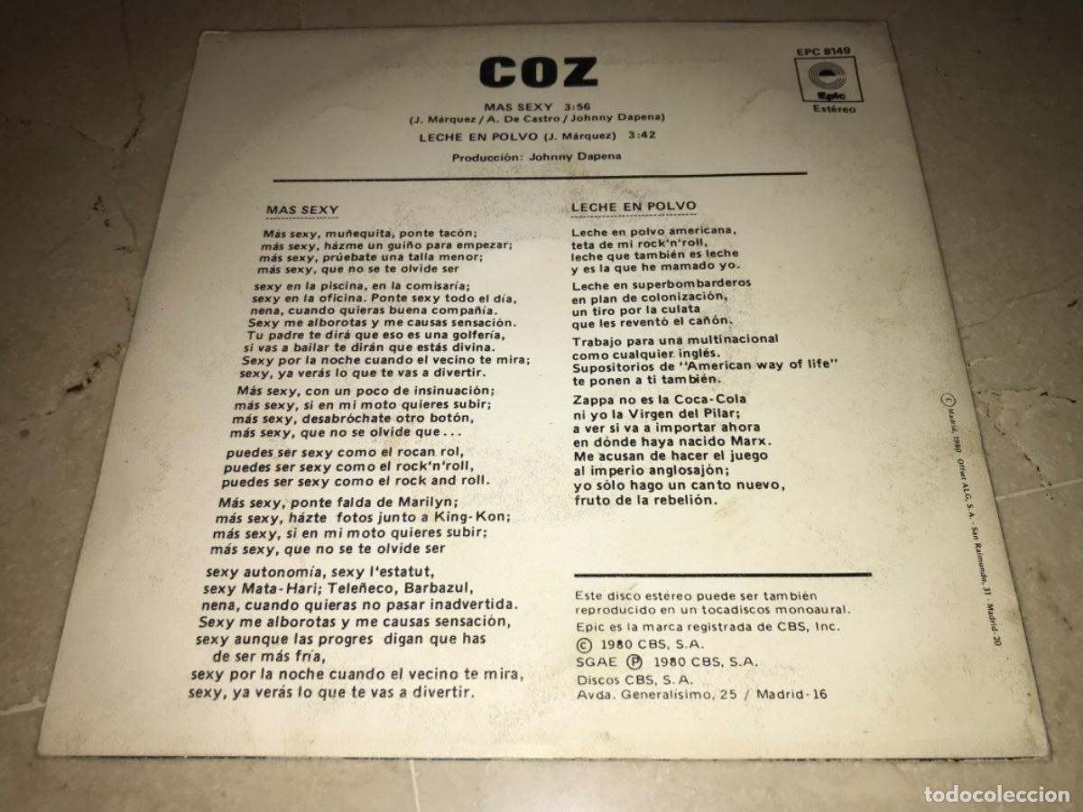 Discos de vinilo: COZ-MAS SEXY-ORIGINAL 1979 - Foto 2
