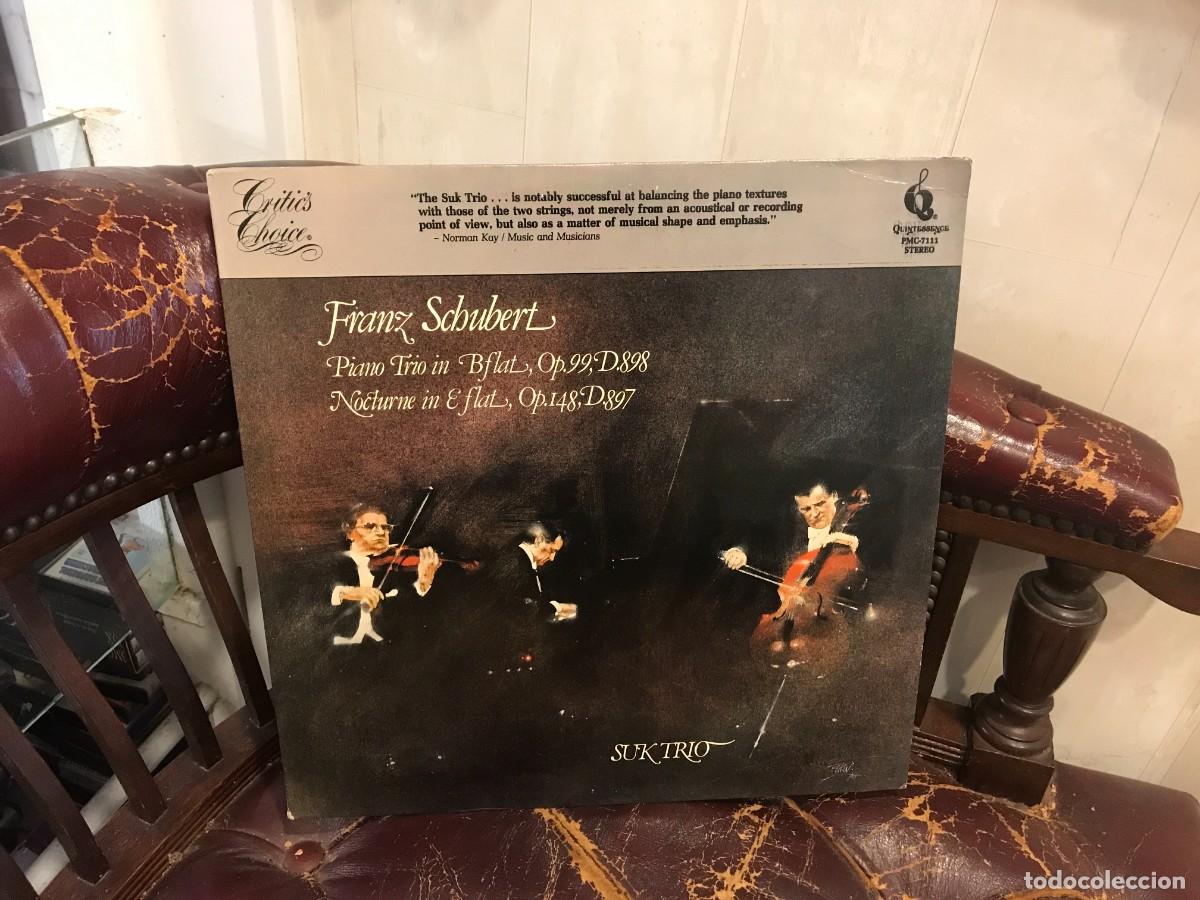 Discos de vinilo: LP. CRITICS CHOICE. SCHUBERT. SUK TRIO - Foto 1