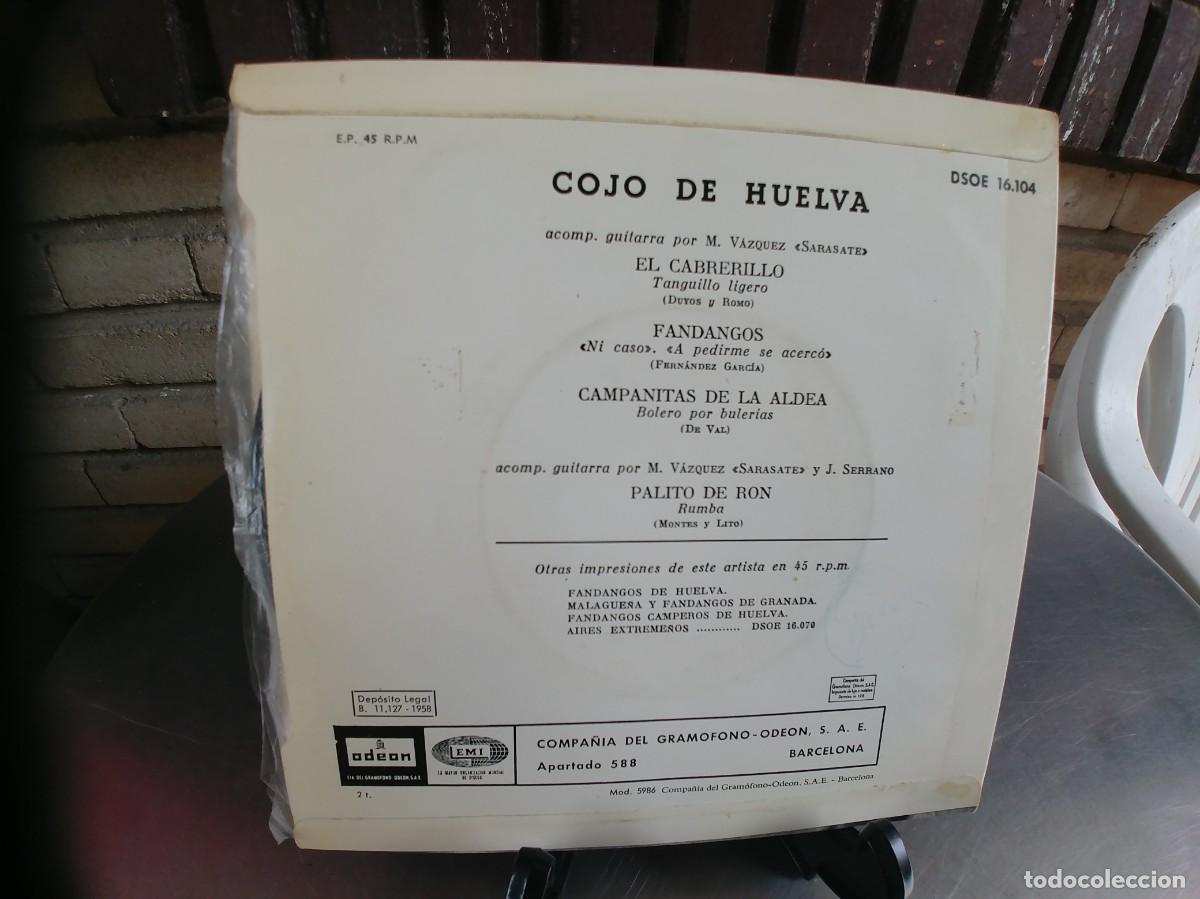 Discos de vinilo: COJO DE HUELVA-EP EL CABRERILLO +3 - Foto 2