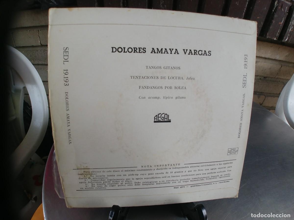 Discos de vinilo: DOLORES AMAYA VARGAS-EP TANGOS GITANOS +2 - Foto 2