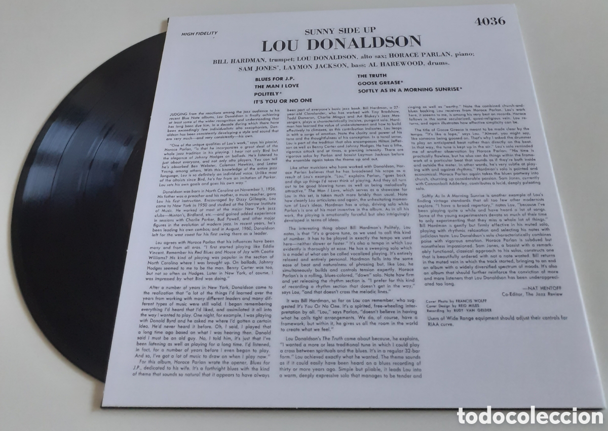 Discos de vinilo: Lou Donaldson, sunny side up, LP jazz - Foto 2