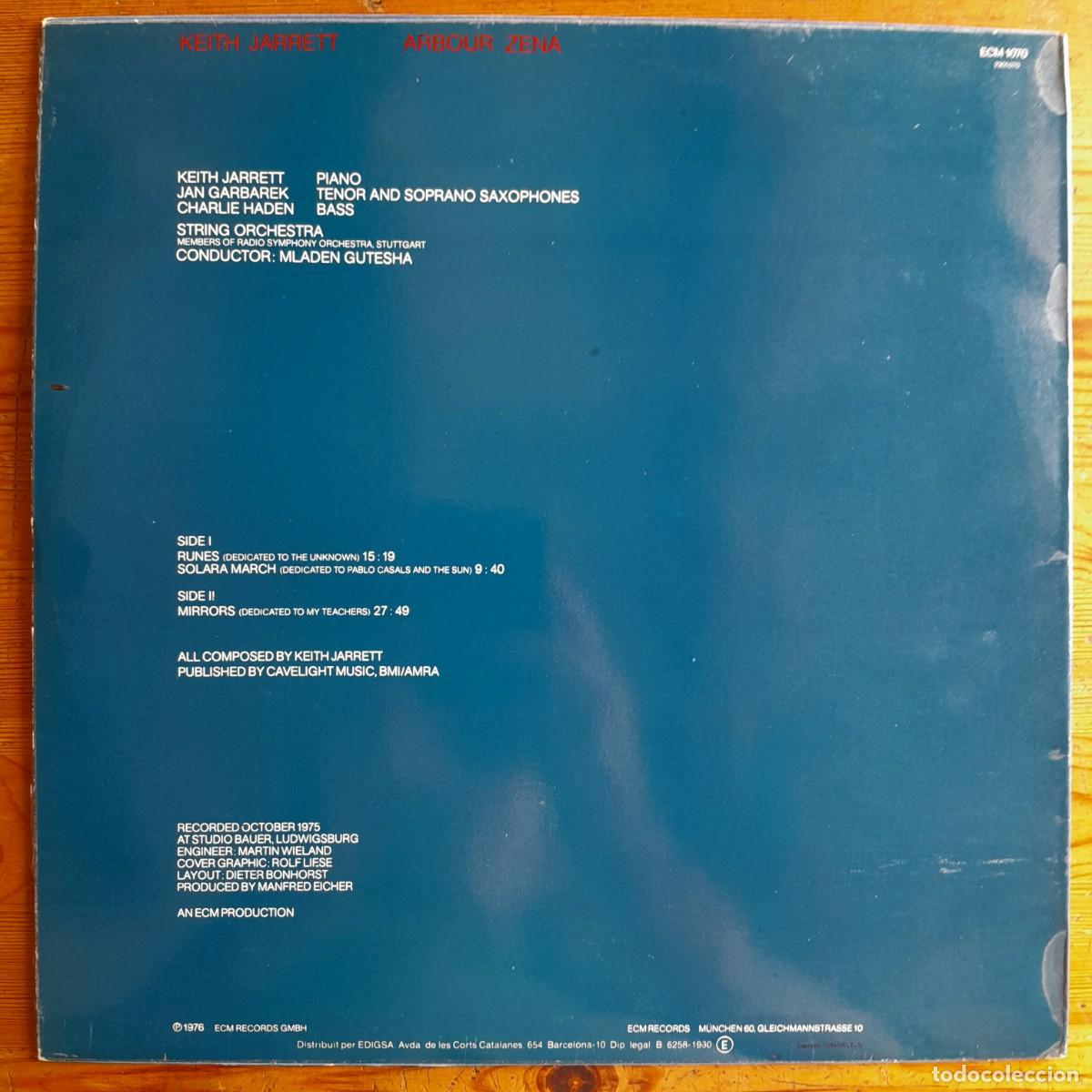Discos de vinilo: KEITH JARRET : ARBOUR ZENA [ECM - ESP 1980] LP - Foto 2