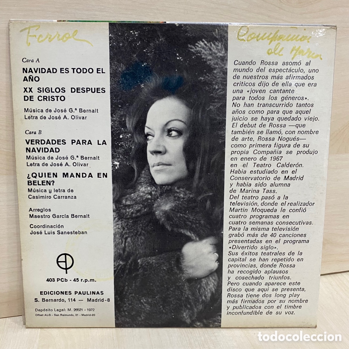 Discos de vinilo: Rossa - Verdades Para La Navidad (7&rdquo;, EP) - Foto 2