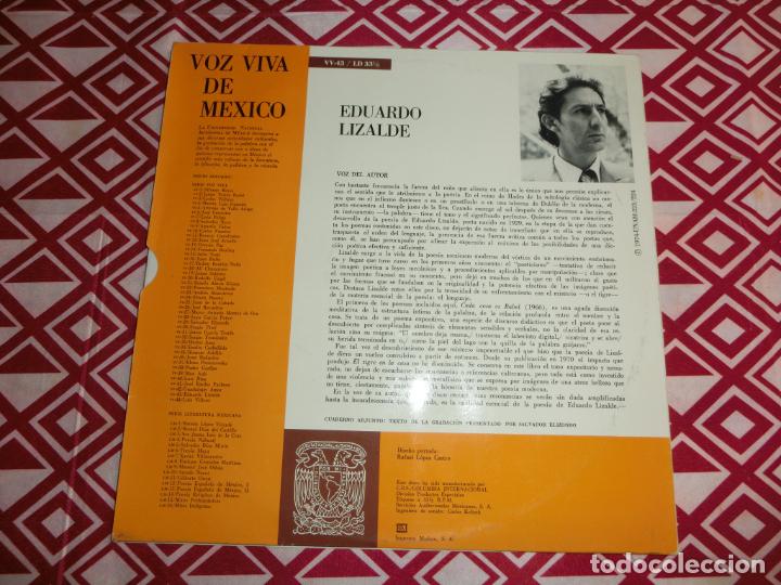 Discos de vinilo: EDUARDO LIZALDE - POEMAS - Foto 2