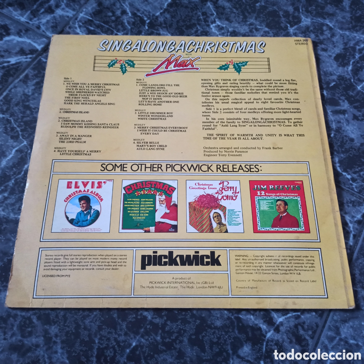 Discos de vinilo: Max Bygraves - Singalongachristmas With Max (LP) - Foto 2