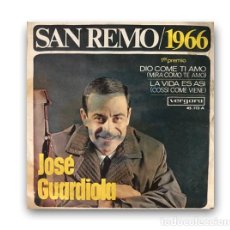 Discos de vinilo: JOSE GUARDIOLA – SAN REMO / 1966 SINGLE 7”