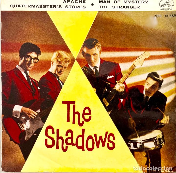 Discos de vinilo: THE SHADOWS, APACHE + 3 TEMAS. PORTADA DE EP ESPA&Ntilde;A - Foto 1