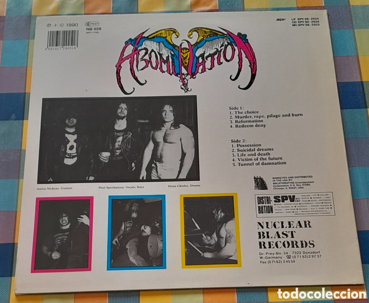 Discos de vinilo: ABOMINATION - NUCLEAR BLAST RECORDS 1990 - Foto 2