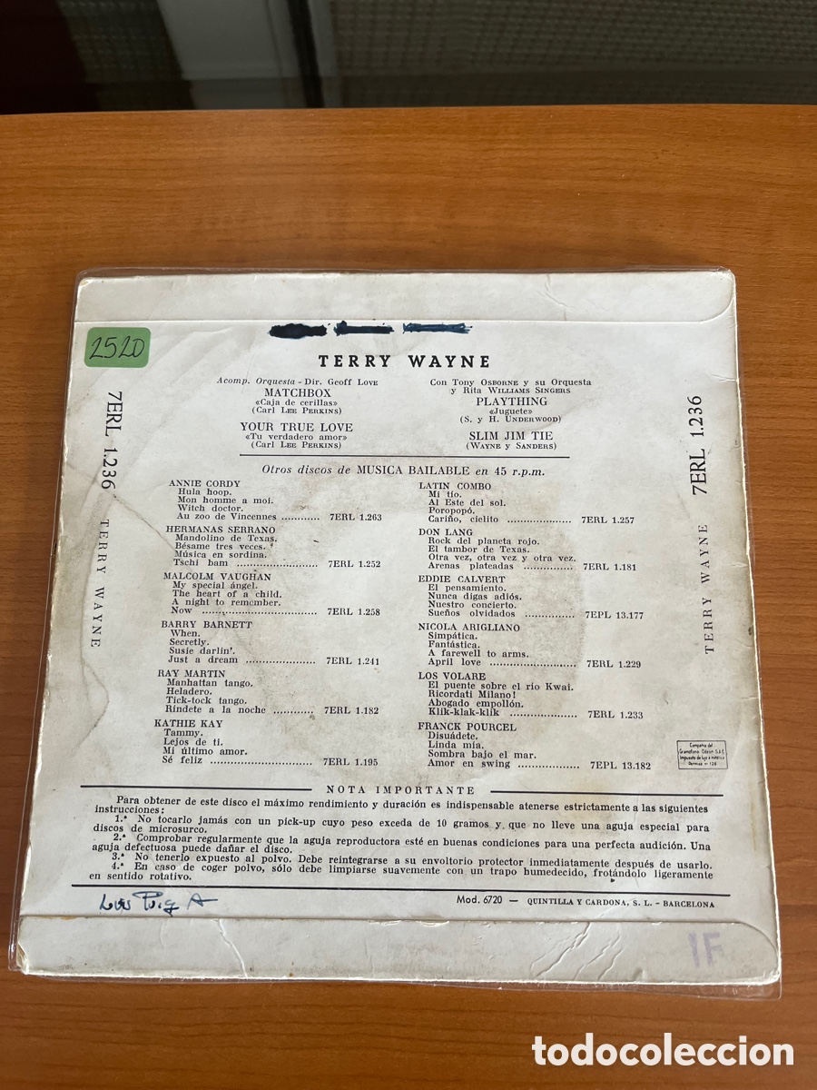 Discos de vinilo: Terry Wayne - Terry Wayne Ep (Espa&ntilde;ol) Muy Raro - Foto 2