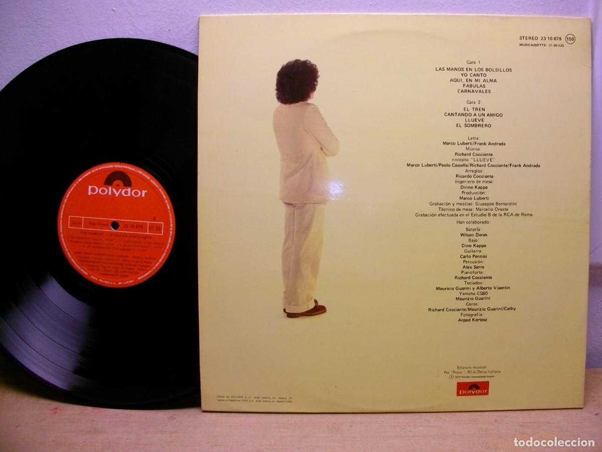 Discos de vinilo: Richard Cocciante &ndash; Yo Canto 1979 LP - Foto 2
