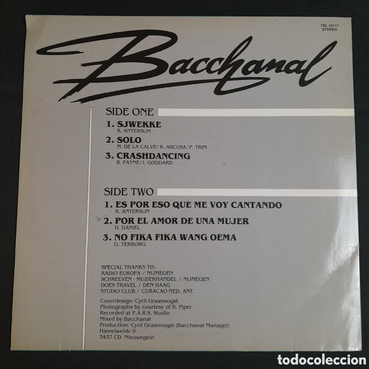 Discos de vinilo: LP-18. LP DISCO DE VINILO. BACCHANAL IS OKAY. - Foto 2