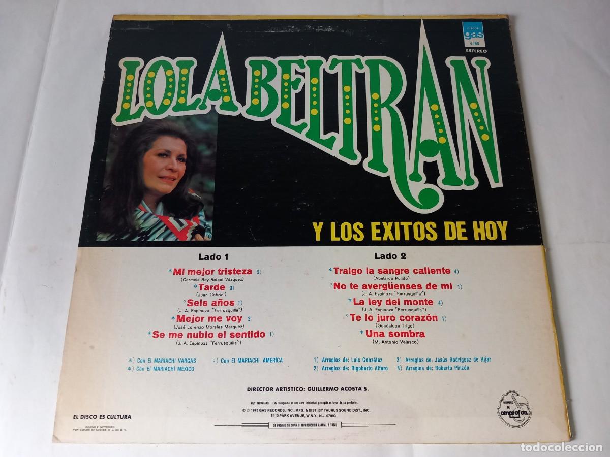 Discos de vinilo: Lola Beltran Y Los Exitos De Hoy / LP [ED. MEXICO] - Foto 2