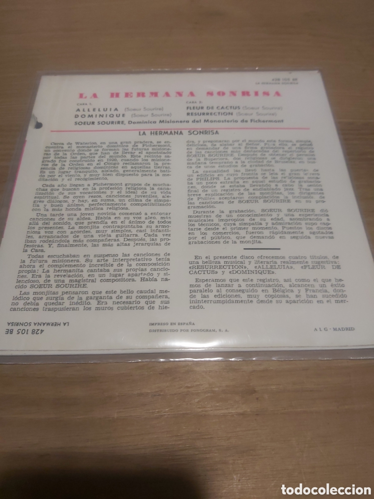 Discos de vinilo: Single la hermana sonrisa Philips 428195 be - Foto 2