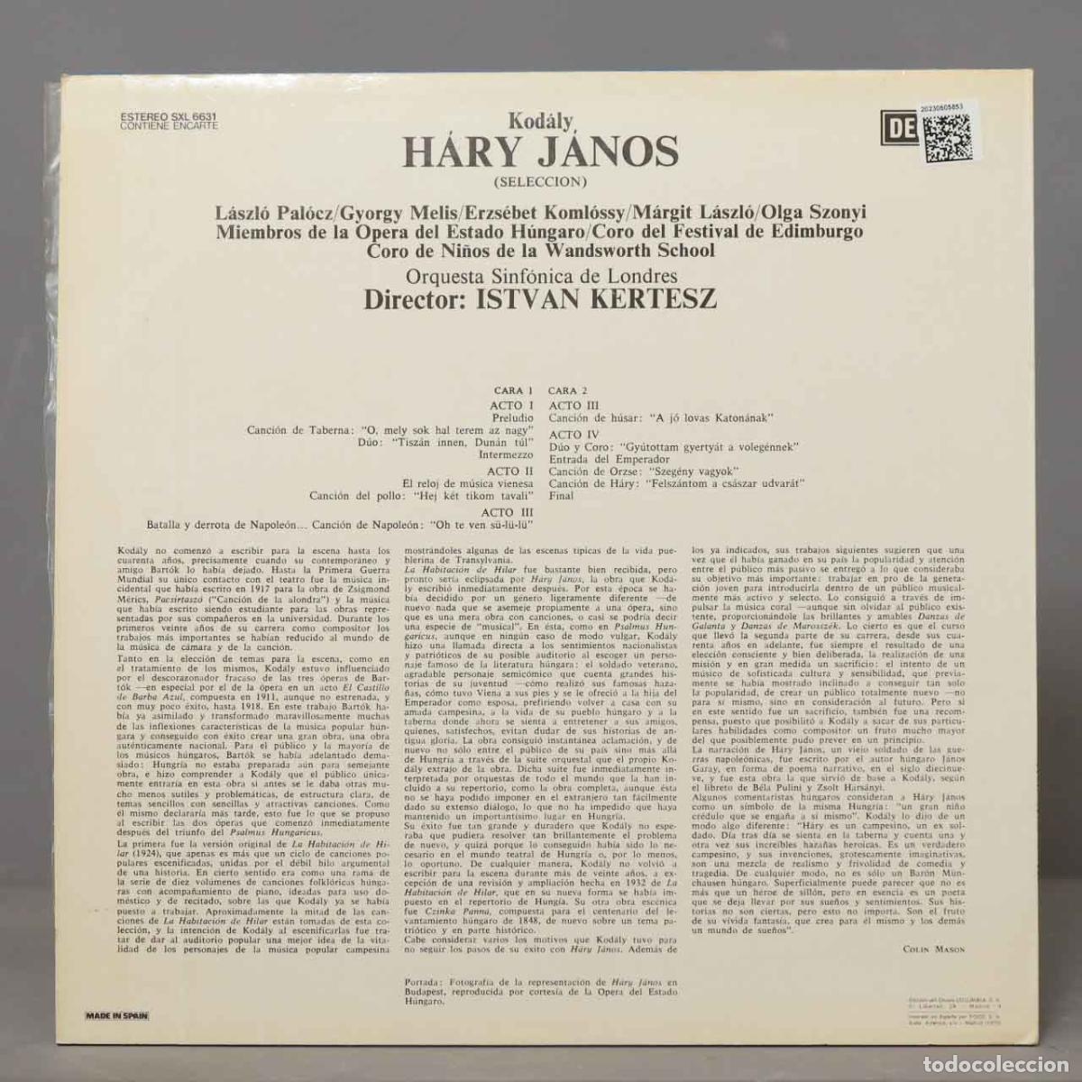 Discos de vinilo: LP. KODALY. SELECCION. KERTESZ - Foto 2