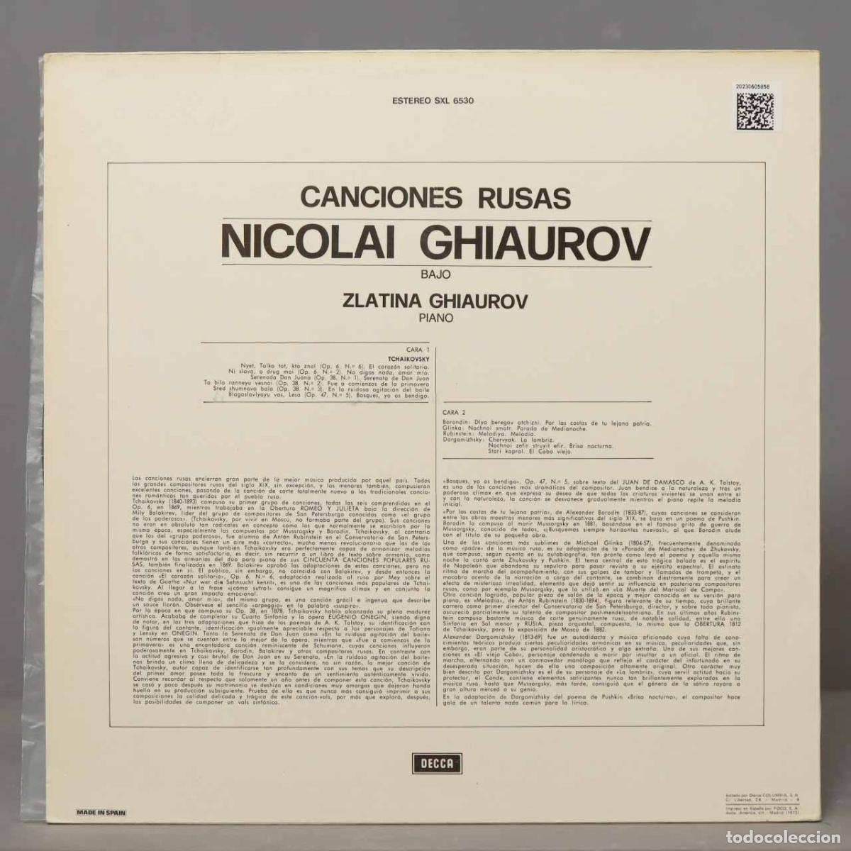 Discos de vinilo: LP. CANCIONES RUSAS. GHIAUROV - Foto 2