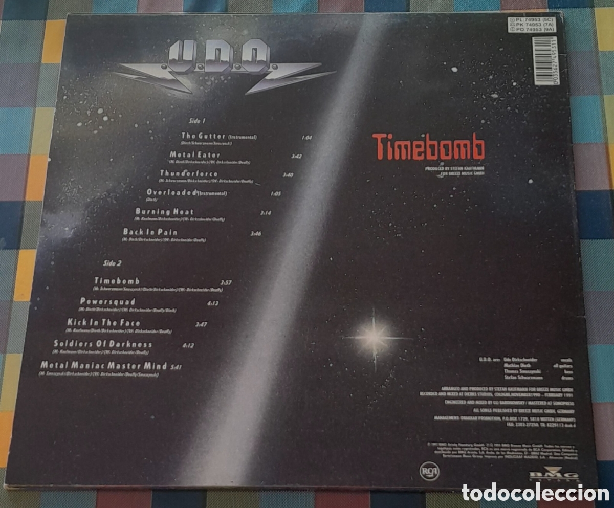 Discos de vinilo: U.D.O. - TIMEBOMB - Foto 2
