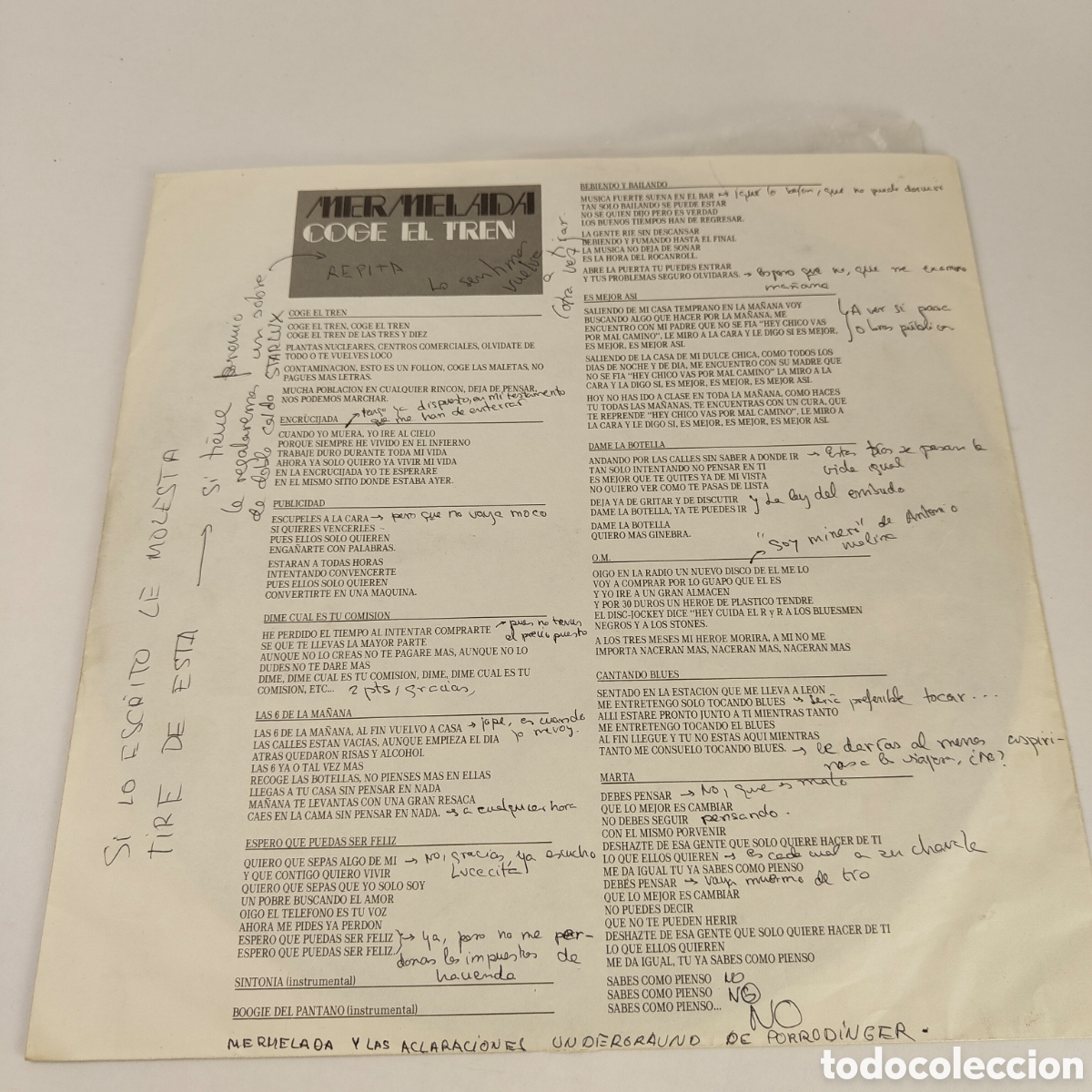Discos de vinilo: MERMELADA - COGE EL TREN - 1979 - Foto 2