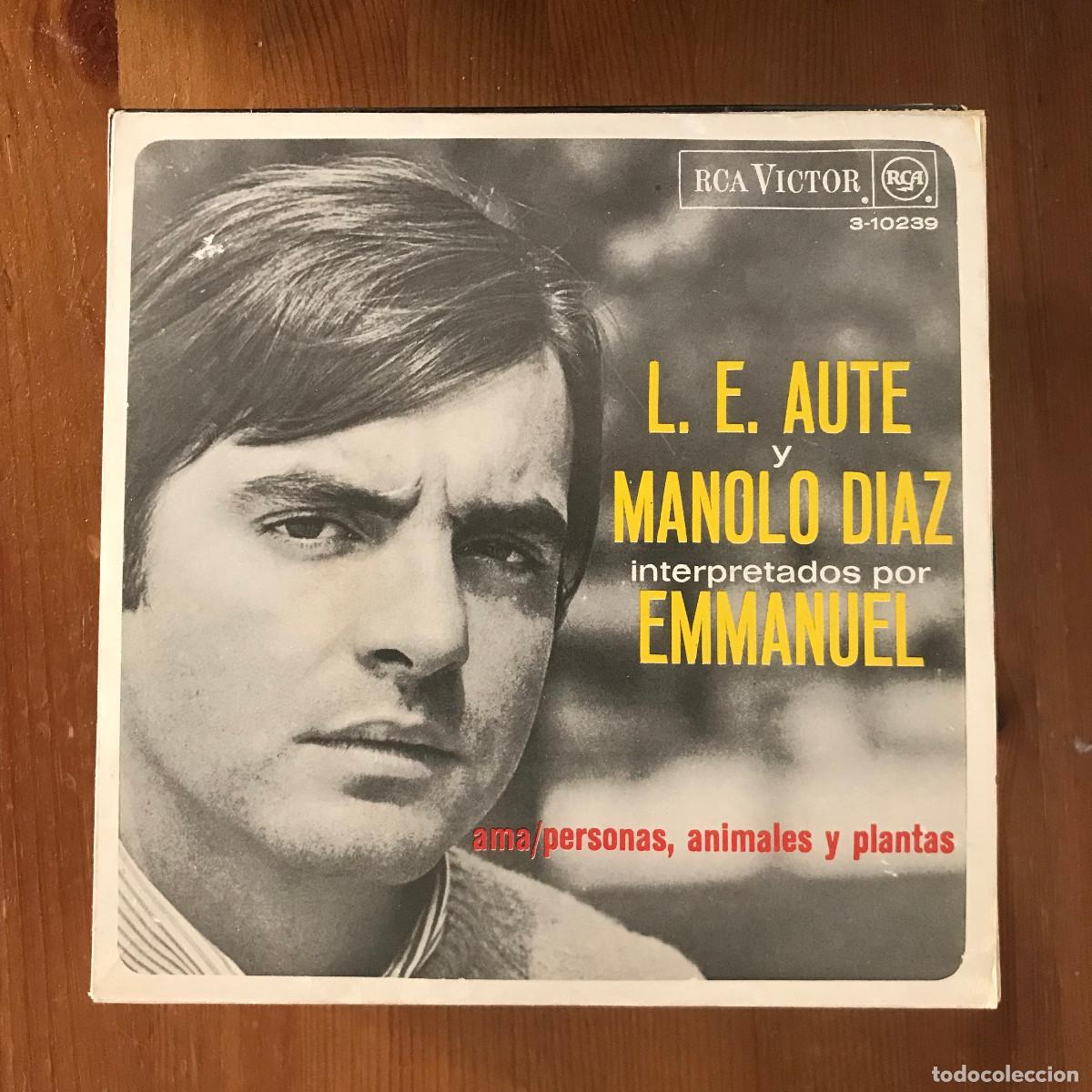 Discos de vinilo: EMMANUEL - INTERPRETA A L.E. AUTE Y MANOLO D&Iacute;AZ - 7&rdquo; SINGLE RCA 1967 - Foto 1