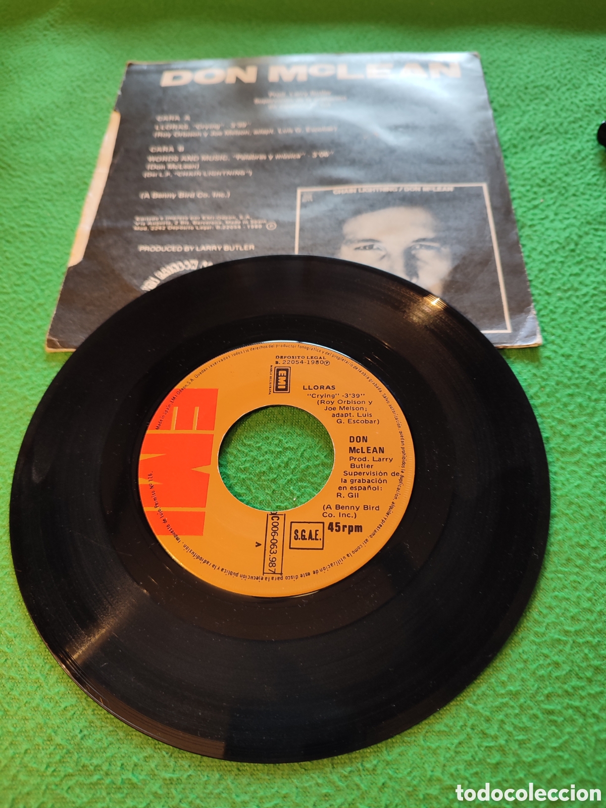 Discos de vinilo: Don McLean - Lloras( en castellano) - Foto 2