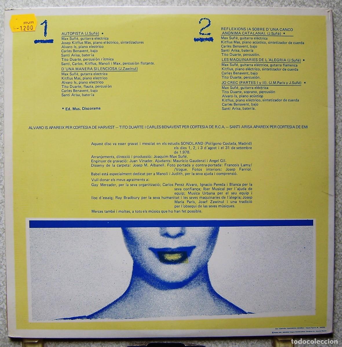 Discos de vinilo: MAX SU&Ntilde;E.BABEL...LEER ESTADO - Foto 2