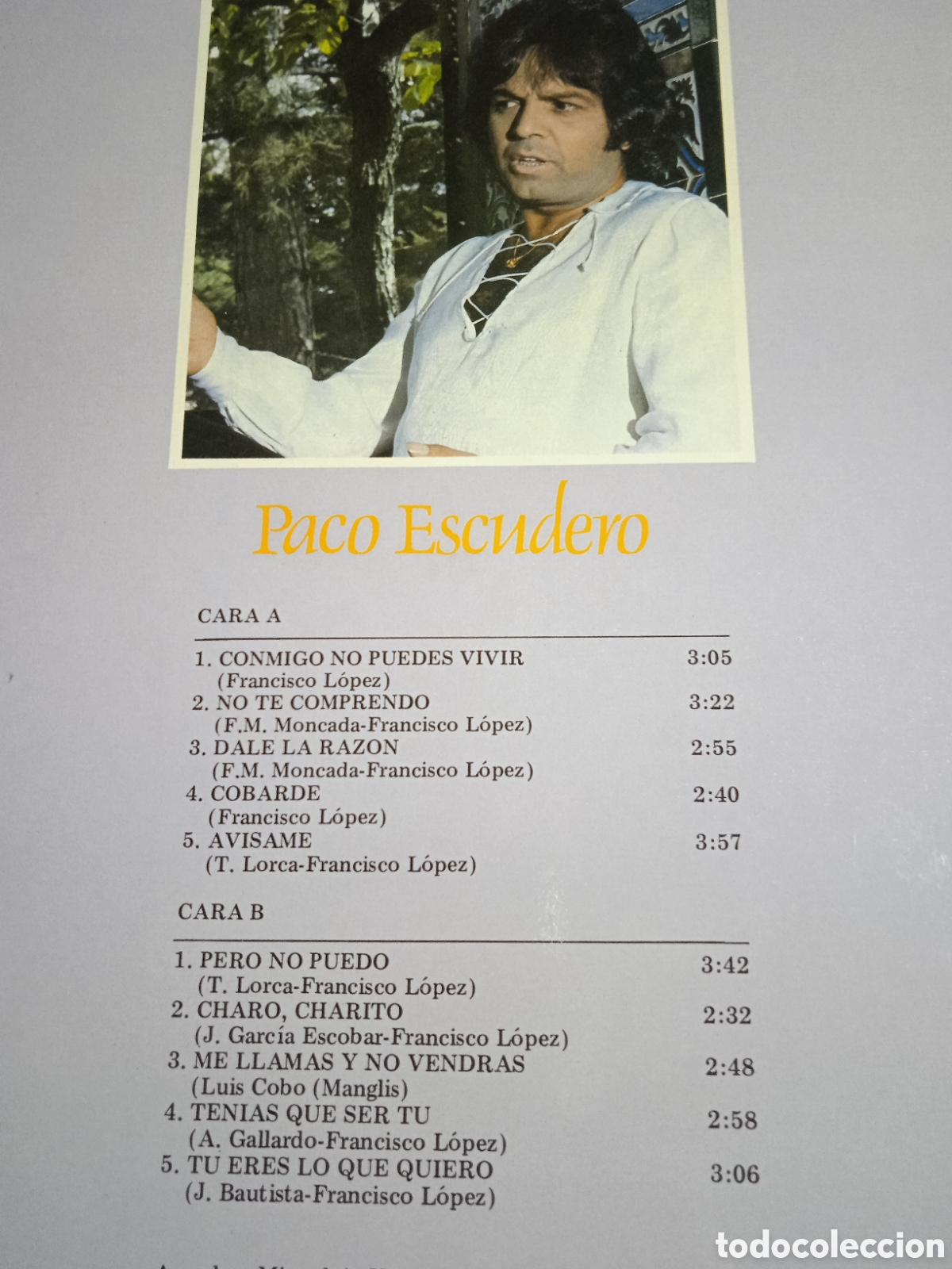 Discos de vinilo: Paco escudero - av&iacute;same. - Foto 2