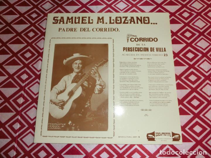 Discos de vinilo: SAMUEL M. LOZANO - CORRIDO DE LA PERSECUCION DE VILLA - Foto 1