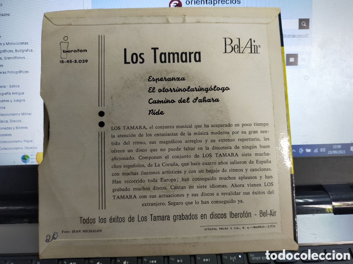 Discos de vinilo: Los Tamara ep esperanza + 3 1962 - Foto 2