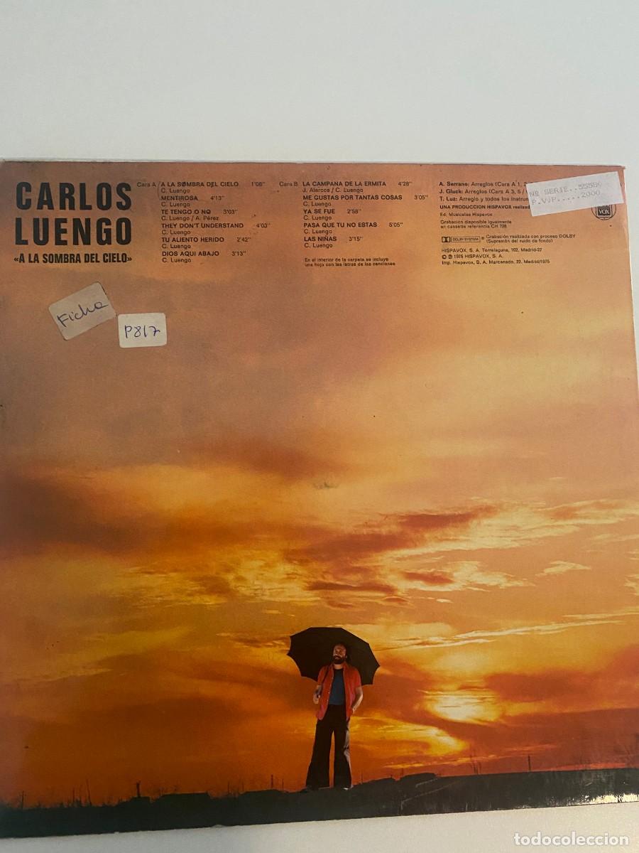 Discos de vinilo: CARLOS LUENGO A LA SOMBRA DEL CIELO LP - Foto 2