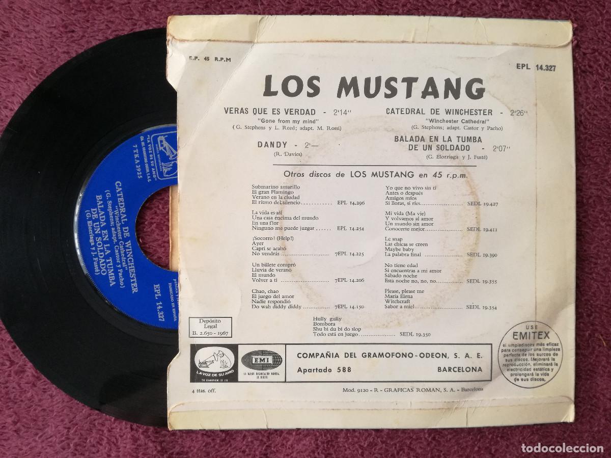 Discos de vinilo: MUSTANG, LOS - CATEDRAL DE WINCHESTER + 3 - SINGLE - DANDY KINKS - Foto 2