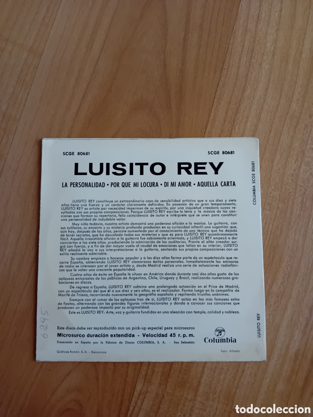 Discos de vinilo: LUISITO REY. LA PERSONALIDAD - Foto 2