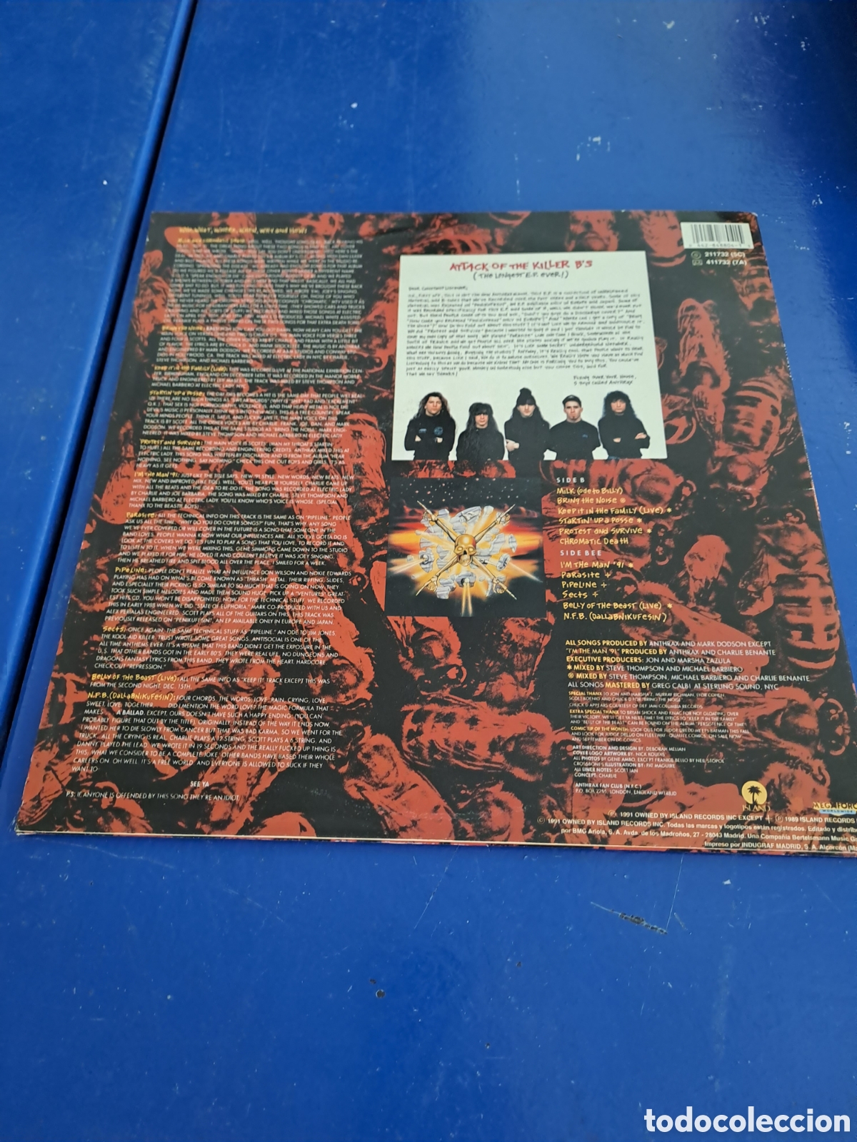Discos de vinilo: Anthrax, Attack of the Killers B`s, 1991 - Foto 2