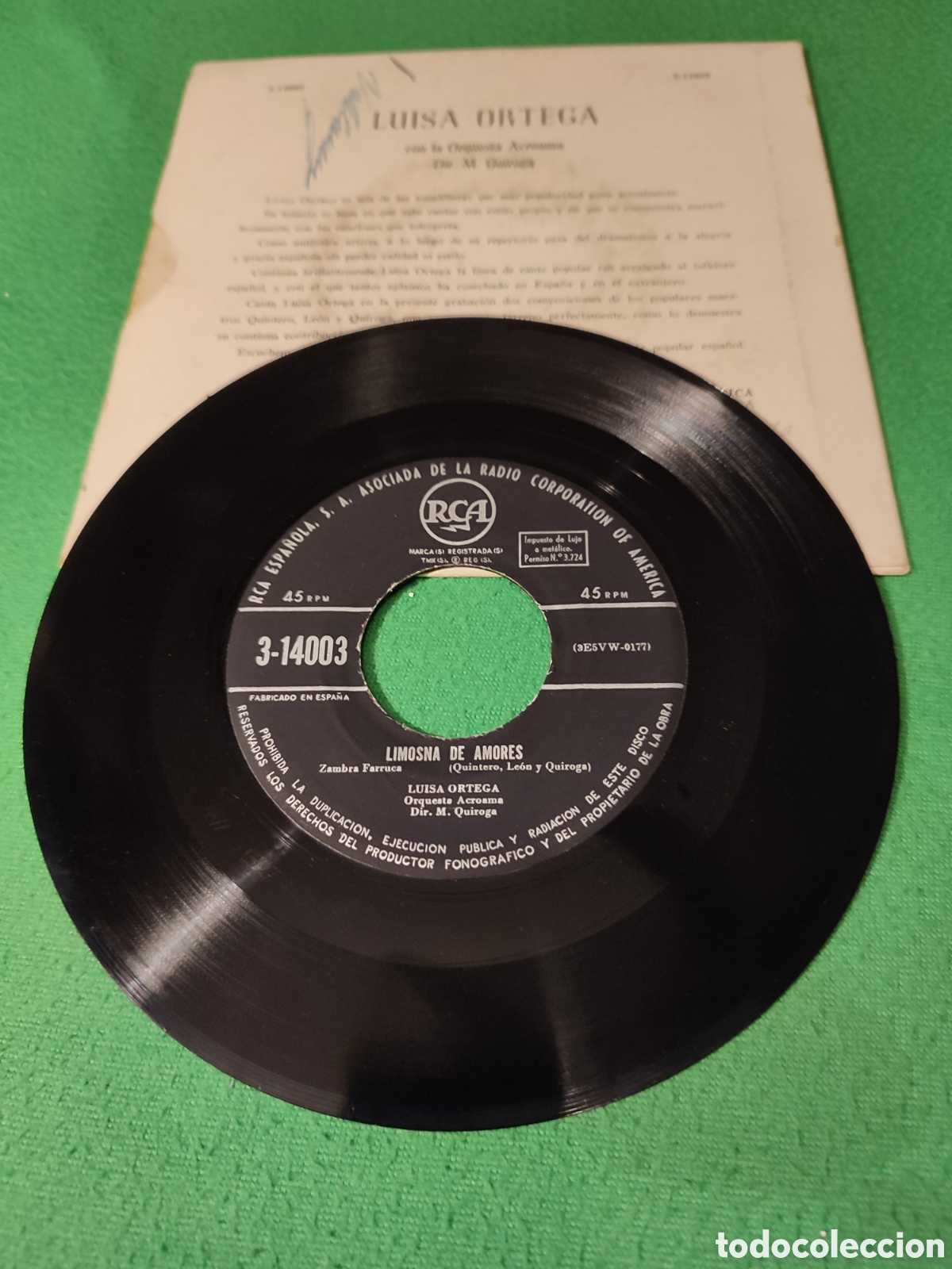 Discos de vinilo: Luisa Ortega - Limosna de amores - Foto 2