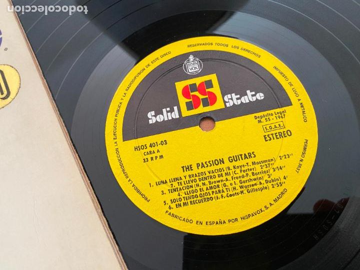 Discos de vinilo: SOLID STATE (THE PASSION GUITARS) LP ESPA&Ntilde;A GAT. (B-42) - Foto 2