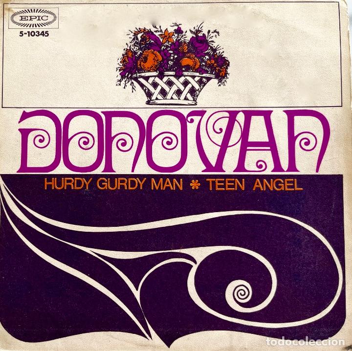 Discos de vinilo: DONOVAN, HURDY GURDY MAN. PORTADA DE SINGLE ESPA&Ntilde;A - Foto 1
