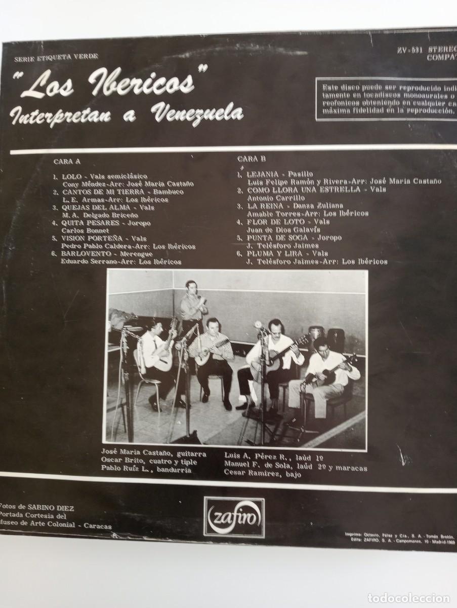 Discos de vinilo: Los Ibericos &ndash; Interpretan A Venezuela 1969 lp - Foto 2