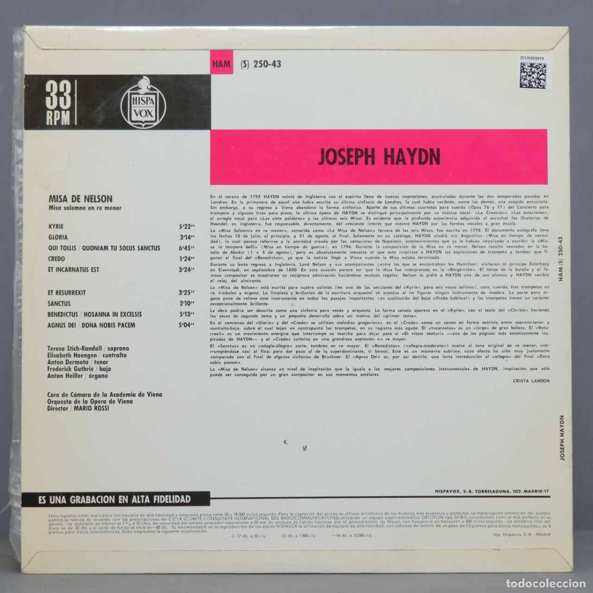 Discos de vinilo: LP. HAYDN. MISA DE NELSON. ROSSI - Foto 2