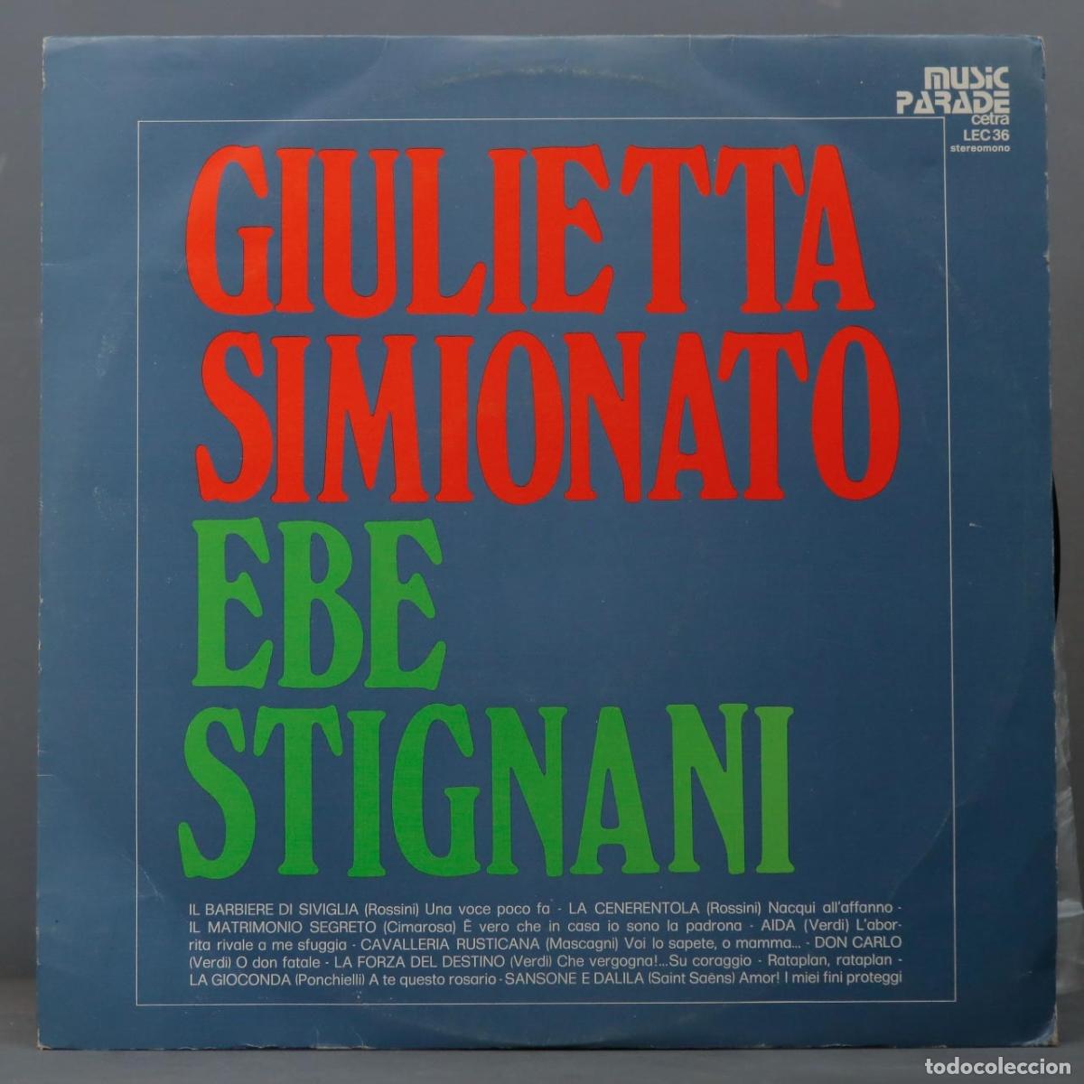 Discos de vinilo: LP. Giulietta Simionato / Ebe Stignani &ndash; Giulietta Simionato - Ebe Stignani - Foto 1