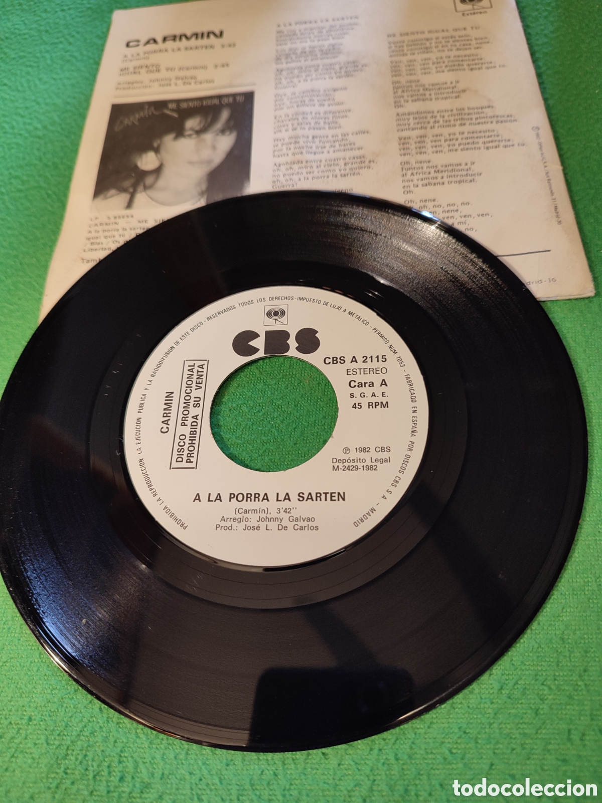 Discos de vinilo: Carmin - A la porra la sart&eacute;n - Foto 2
