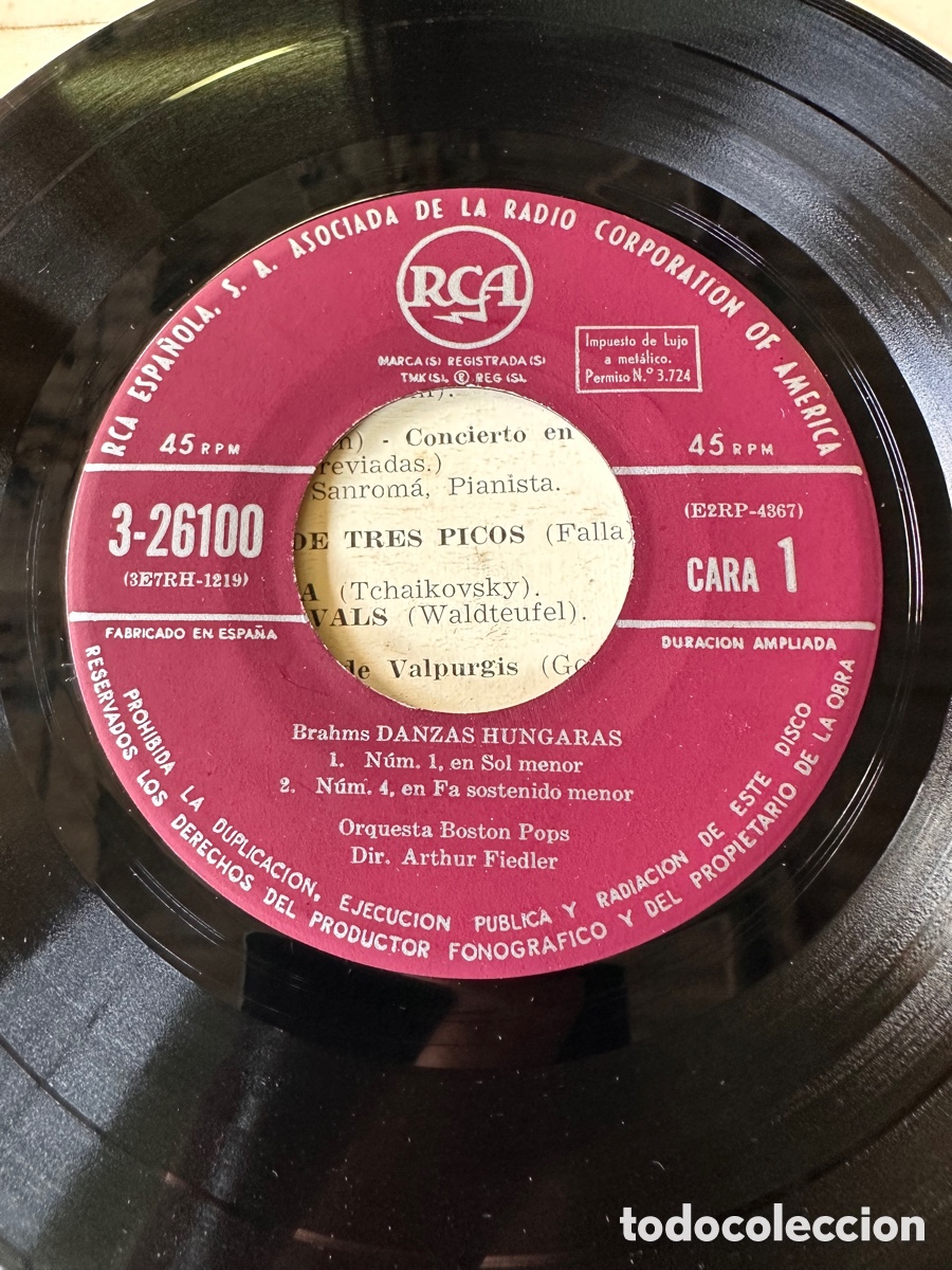 Discos de vinilo: ORQUESTA BOSTON POPS - DANZAS HUNGARAS ( BRAHMS ) RCA - Foto 3