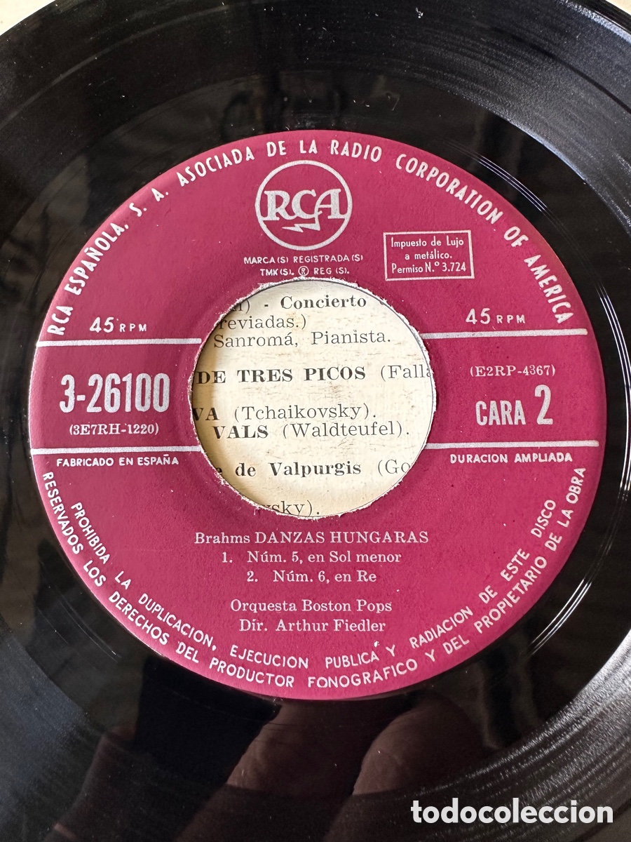 Discos de vinilo: ORQUESTA BOSTON POPS - DANZAS HUNGARAS ( BRAHMS ) RCA - Foto 5